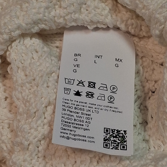 BOSS by Hugo Boss White Pullover Knitted  Cable Cotton Sweater Women Size Large - Picture 13 of 16